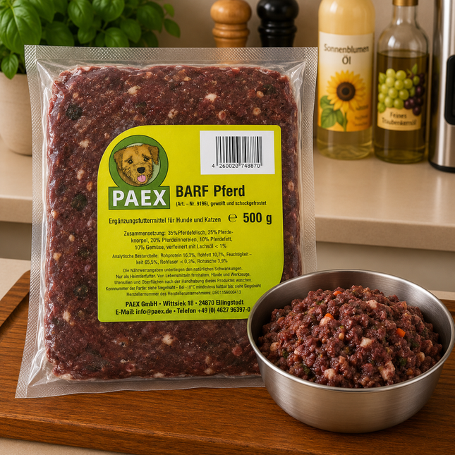 Dogs Kitchen BARF Pferd Menü mit Gemüse