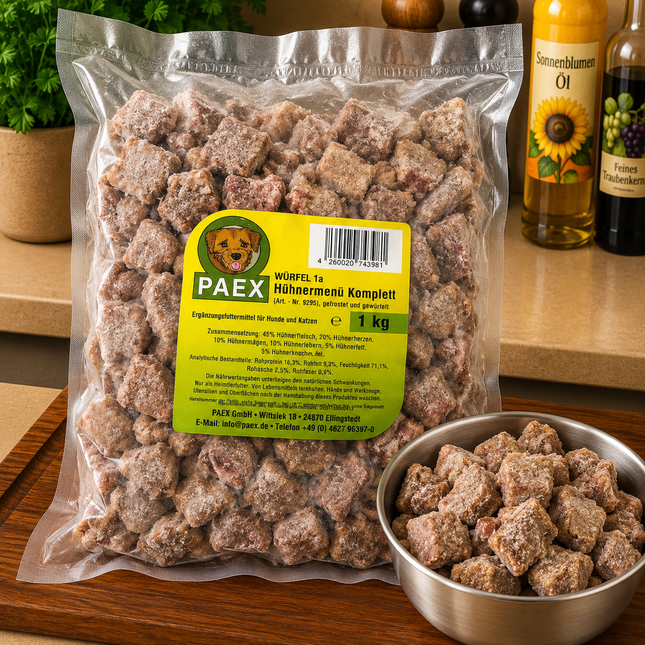 Hühnermenü Komplett Würfel 1000g