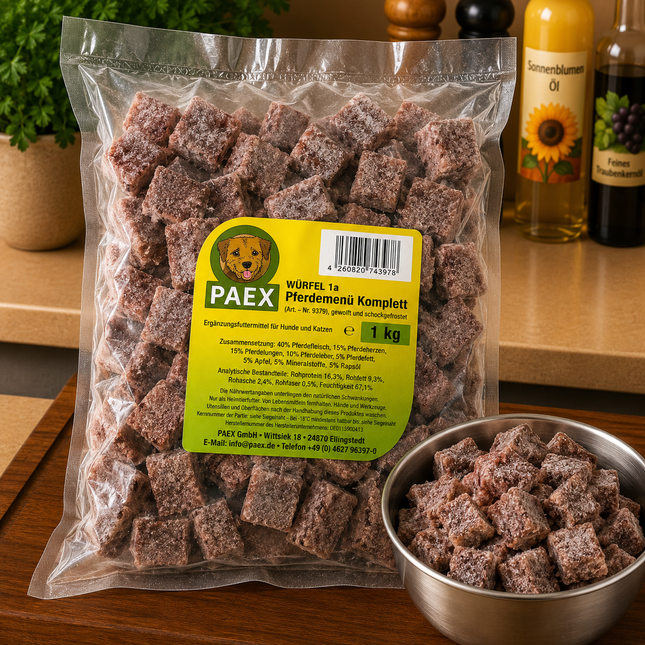 Pferdemenü Komplett Würfel 1000g
