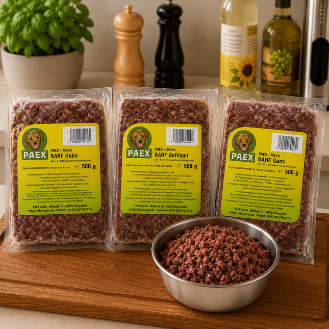 BARF Geflügel Menü 12kg - Vorteilspaket für Hunde